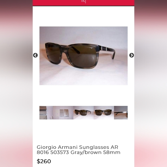 Giorgio Armani Brown Horn Polarized Sunglasses w/Case AR80165036